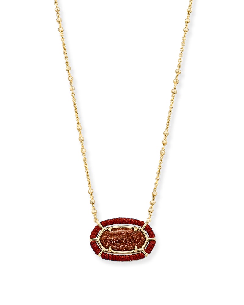Threaded Elisa Gold Pendant Necklace in Goldstone image number 0